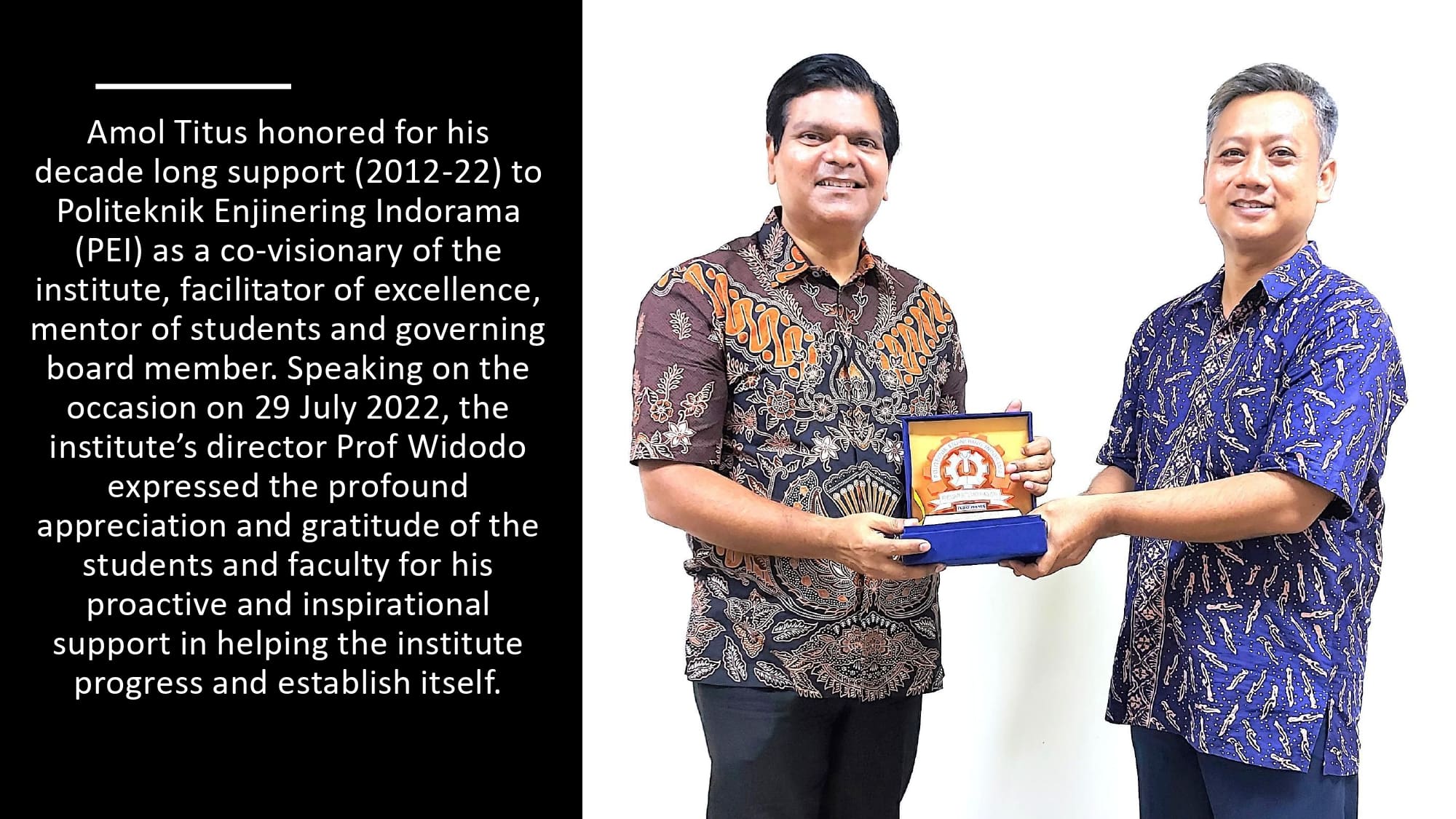 Amol Titus Awards and Certificates of Appreciation from Indonesian Universities