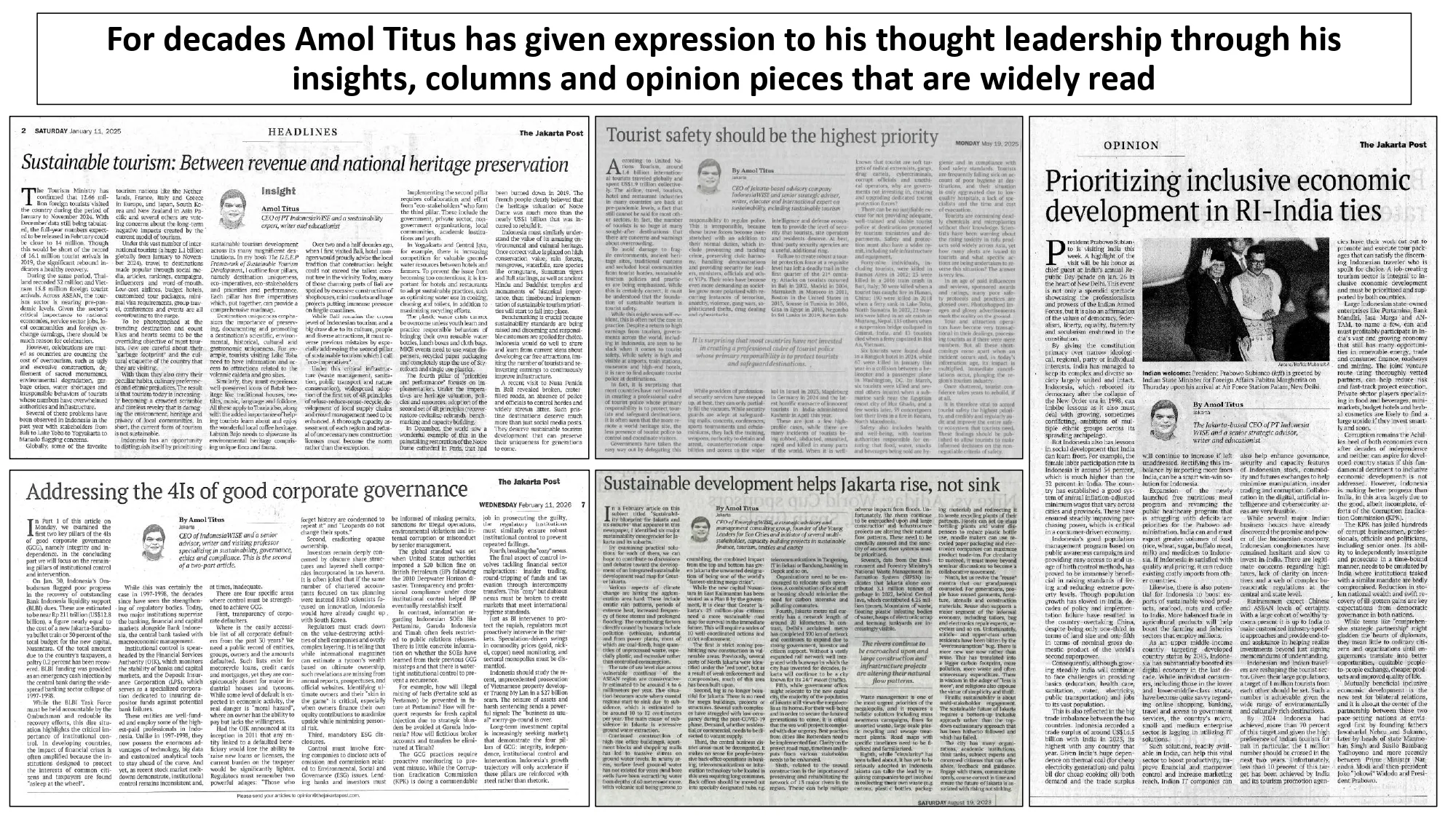 Amol Titus Thought Leadership through Columns and Articles