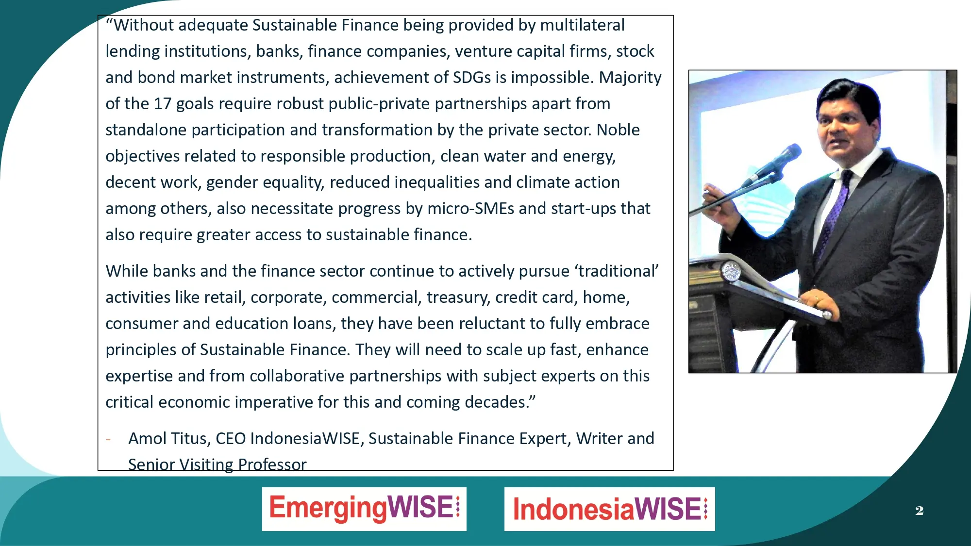 IndonesiaWISE Expertise in Sustainable Finance
