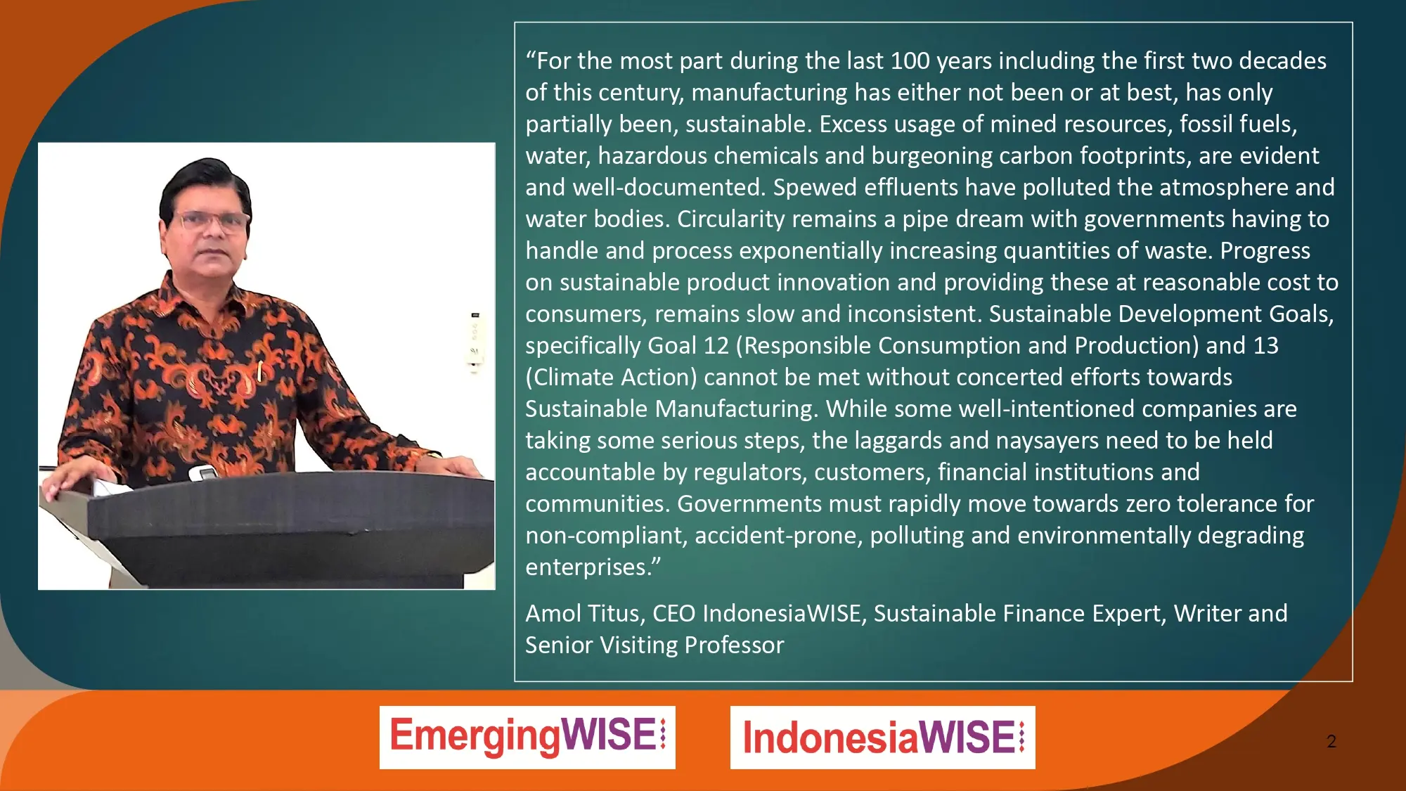 IndonesiaWISE Expertise in Sustainable Manufacturing